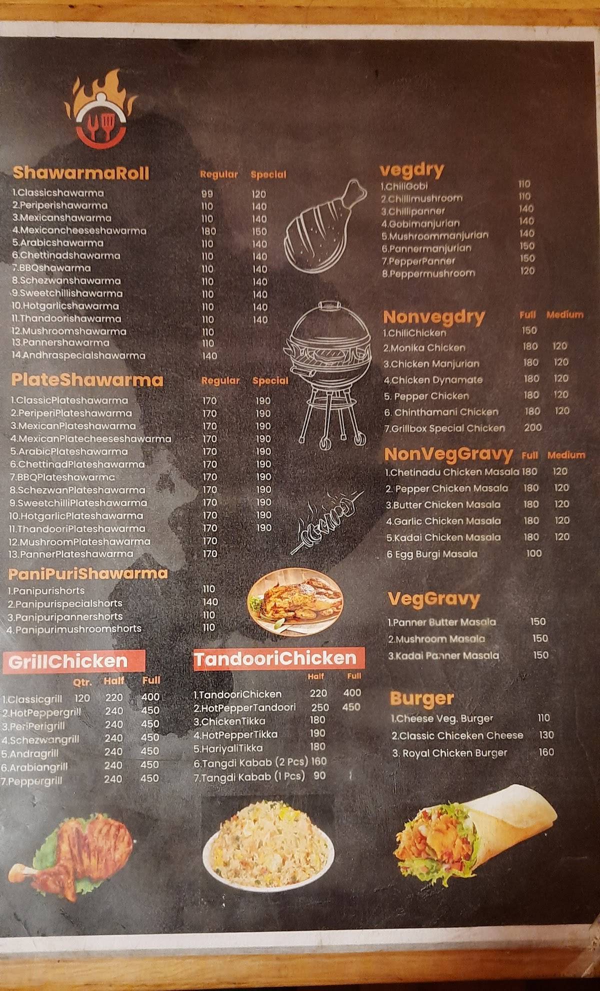 Grill Box menu