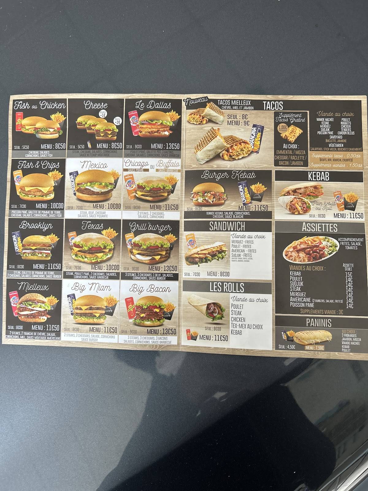 Menu de Grill Diner's
