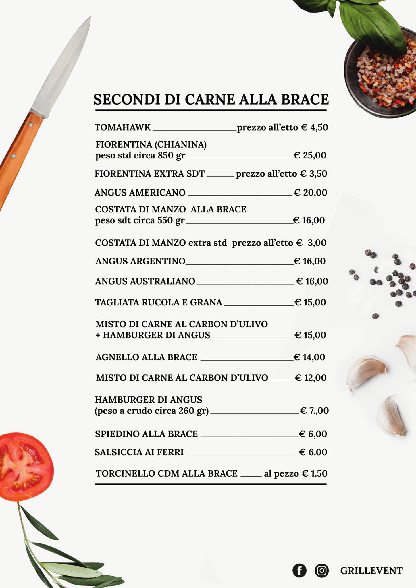 Menu di Grill Event 