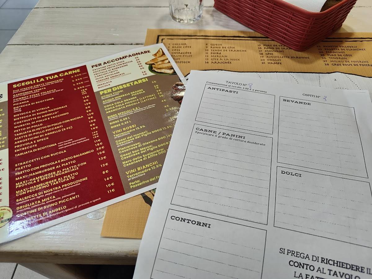 Menu di Grill House La bottega della carne 