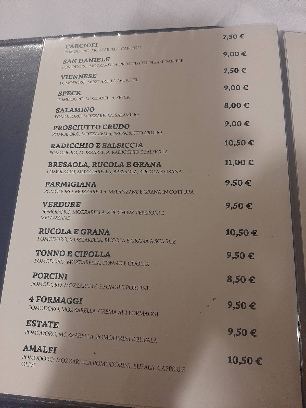 Menu di Pizzeria Ca' Balà 