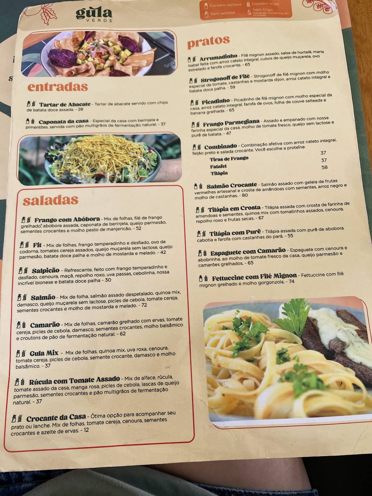 Gula Verde Bistrô cardápio