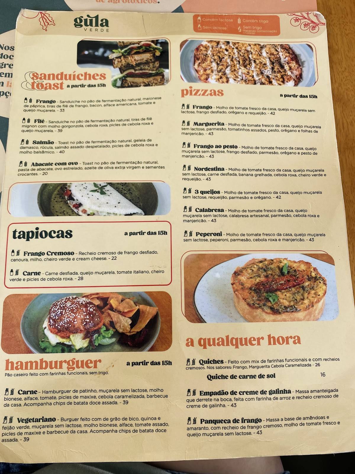Gula Verde Bistrô cardápio