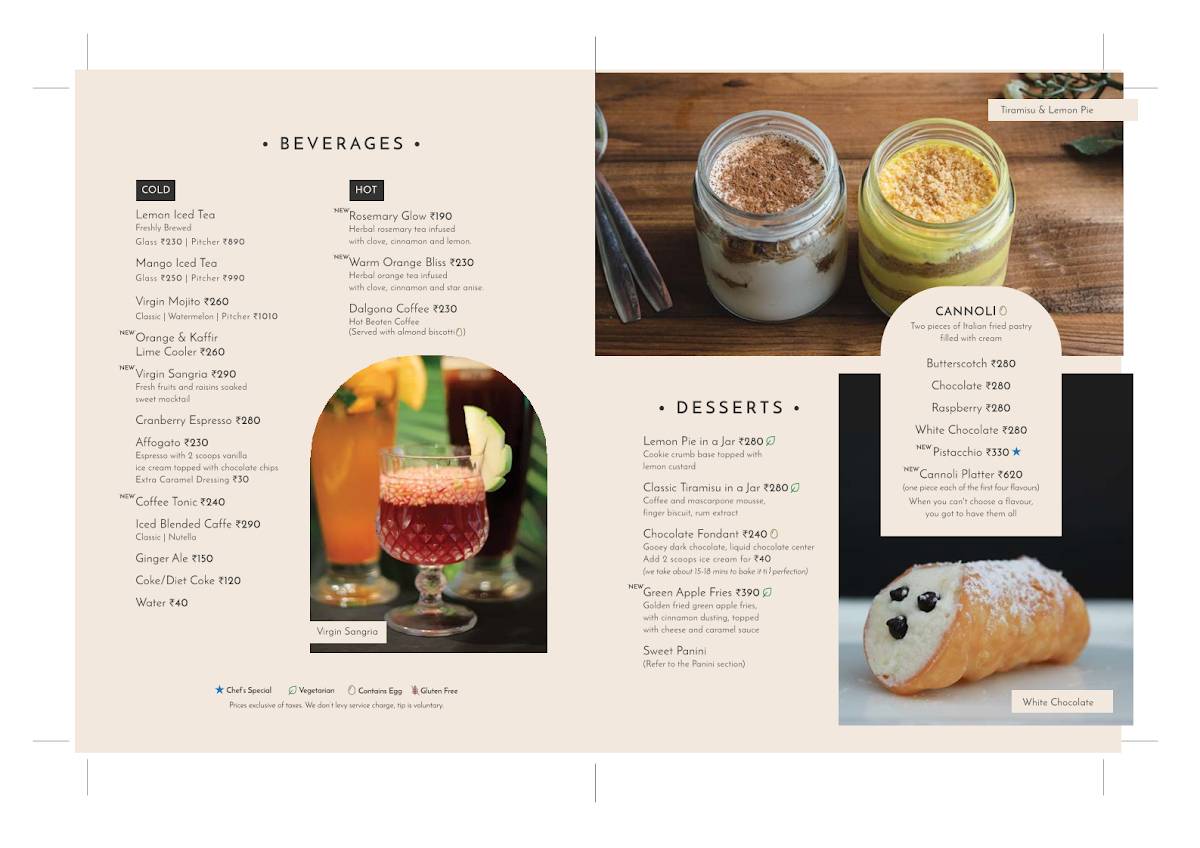 Tiny Tuscan Cafe Galleria Market menu