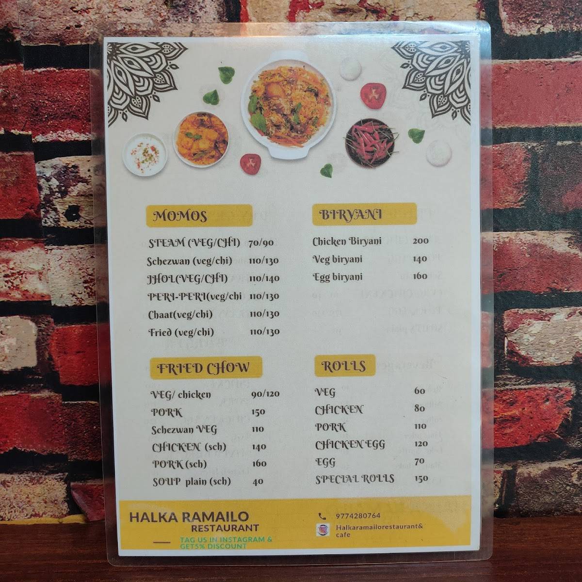 HALKA RAMAILO CAFE menu