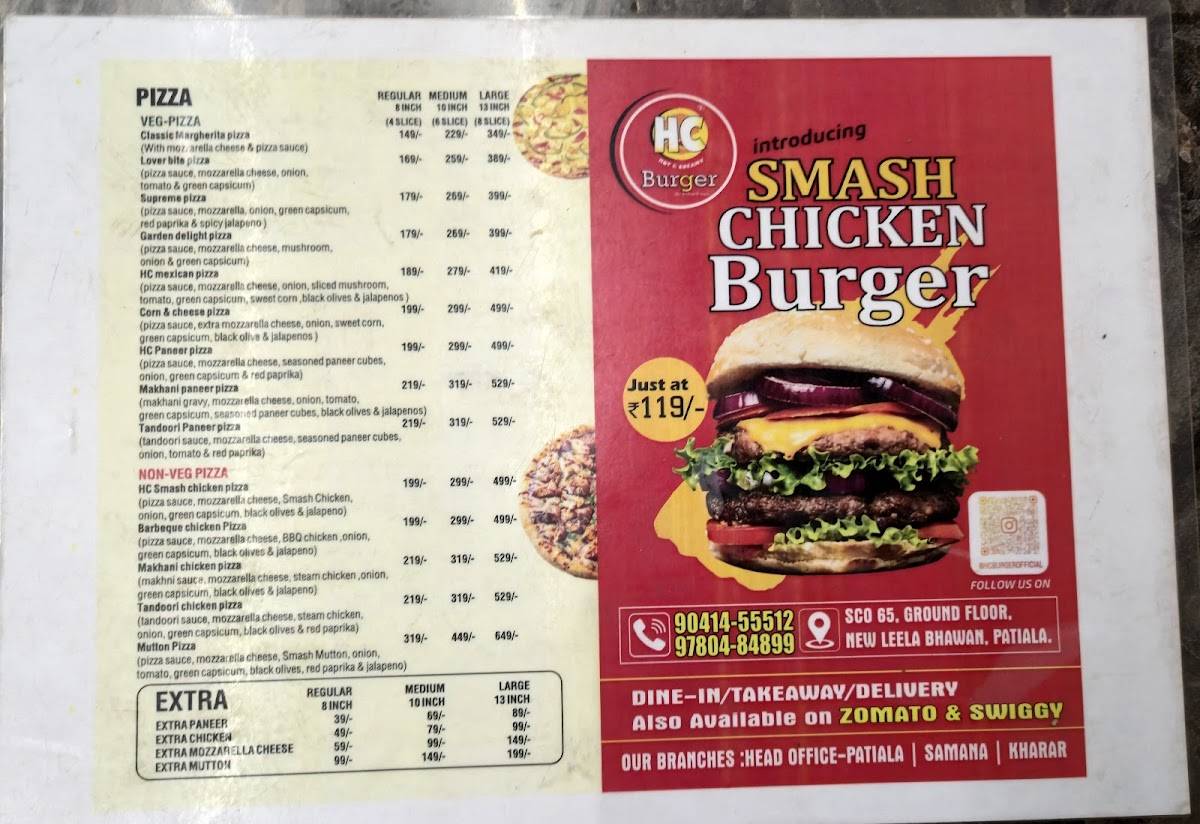 HC Burger menu