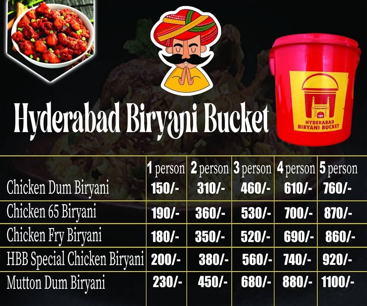HYDERABAD BIRYANI BUCKET menu