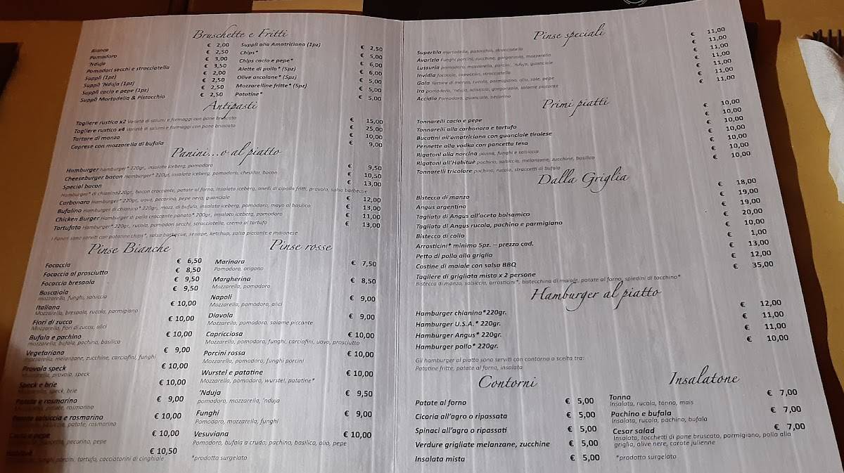 Menu di Habituè 