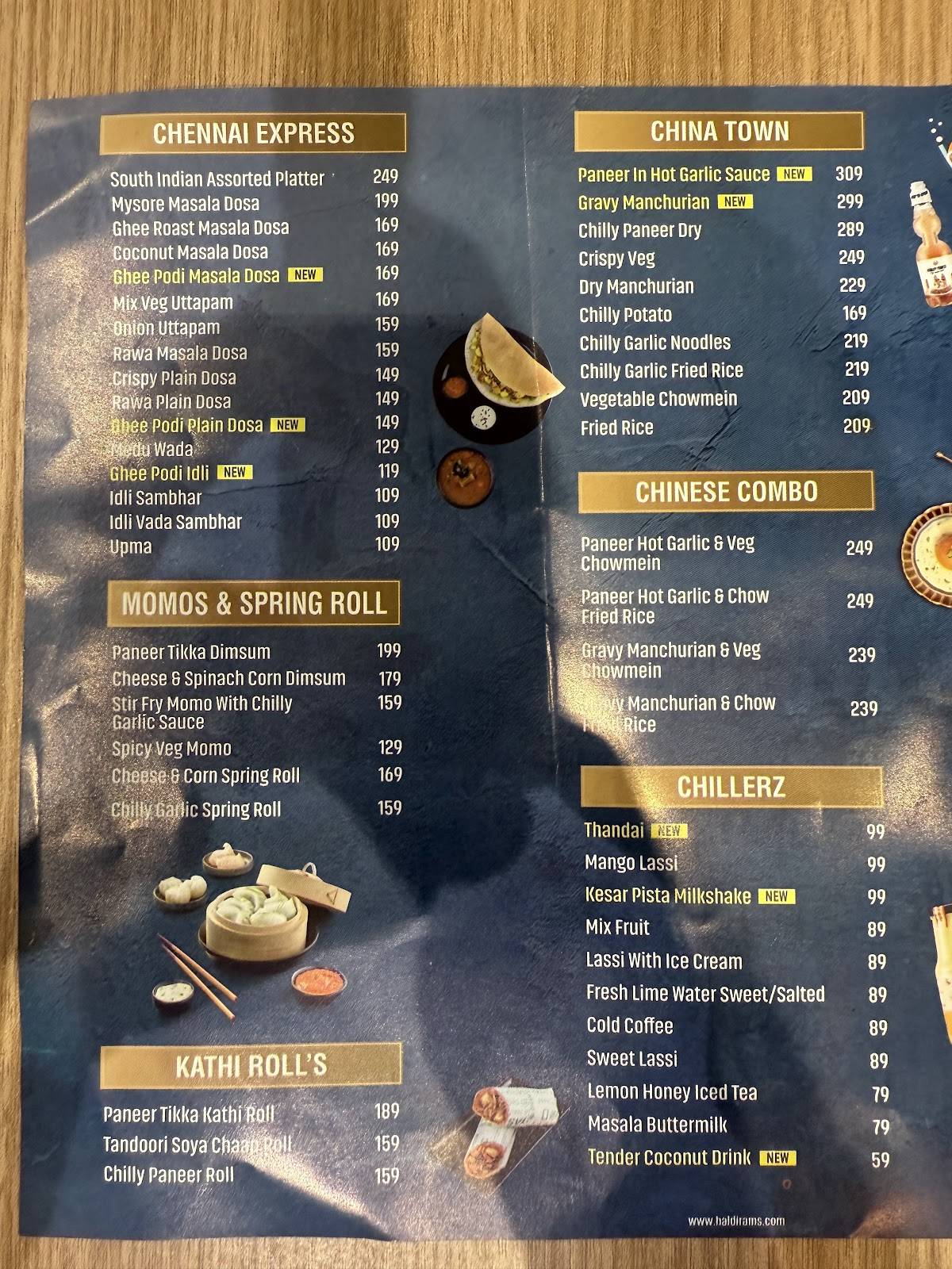 Haldiram's menu