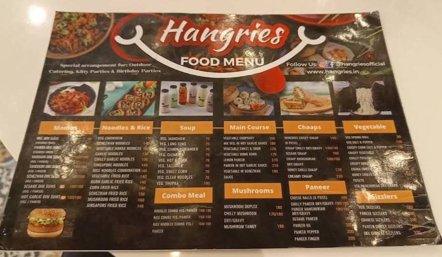 Hangries Amritsar menu