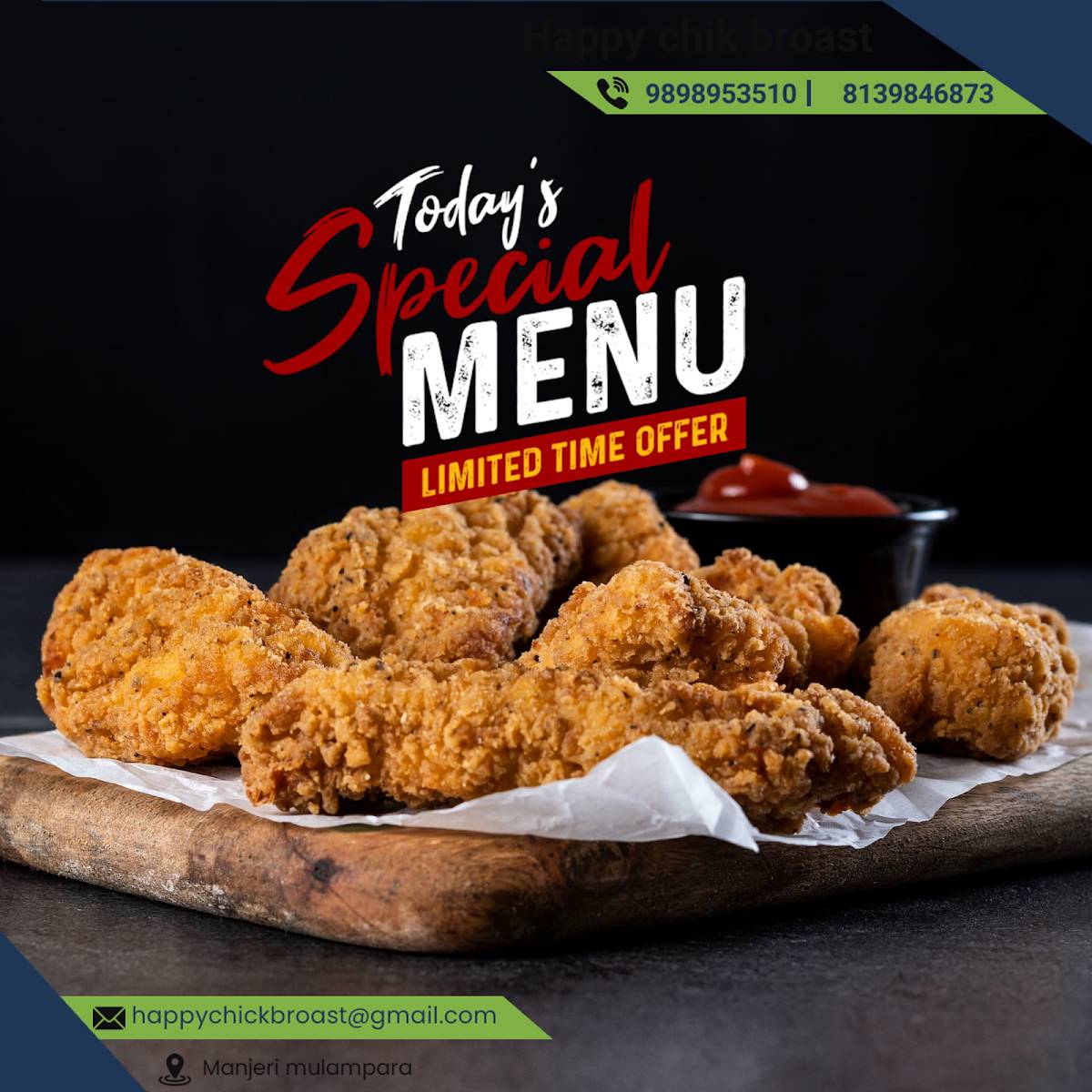 Happy chick Broast menu