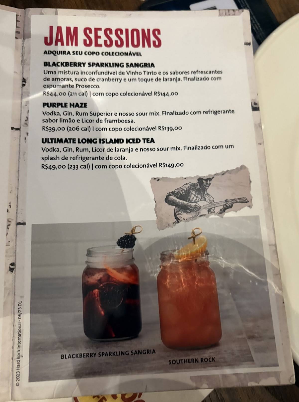 Hard Rock Café Porto Alegre cardápio