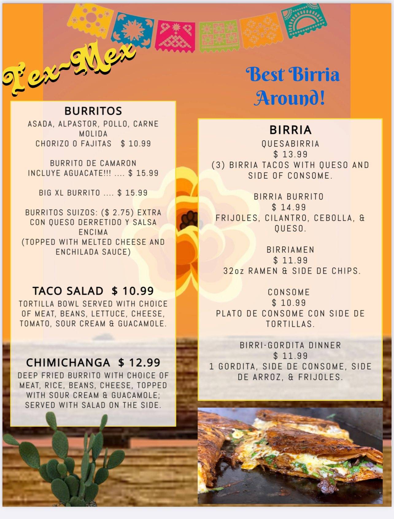 Menu at Los Jalapeño Brothers Mexican Grill & Catering restaurant, Harvard