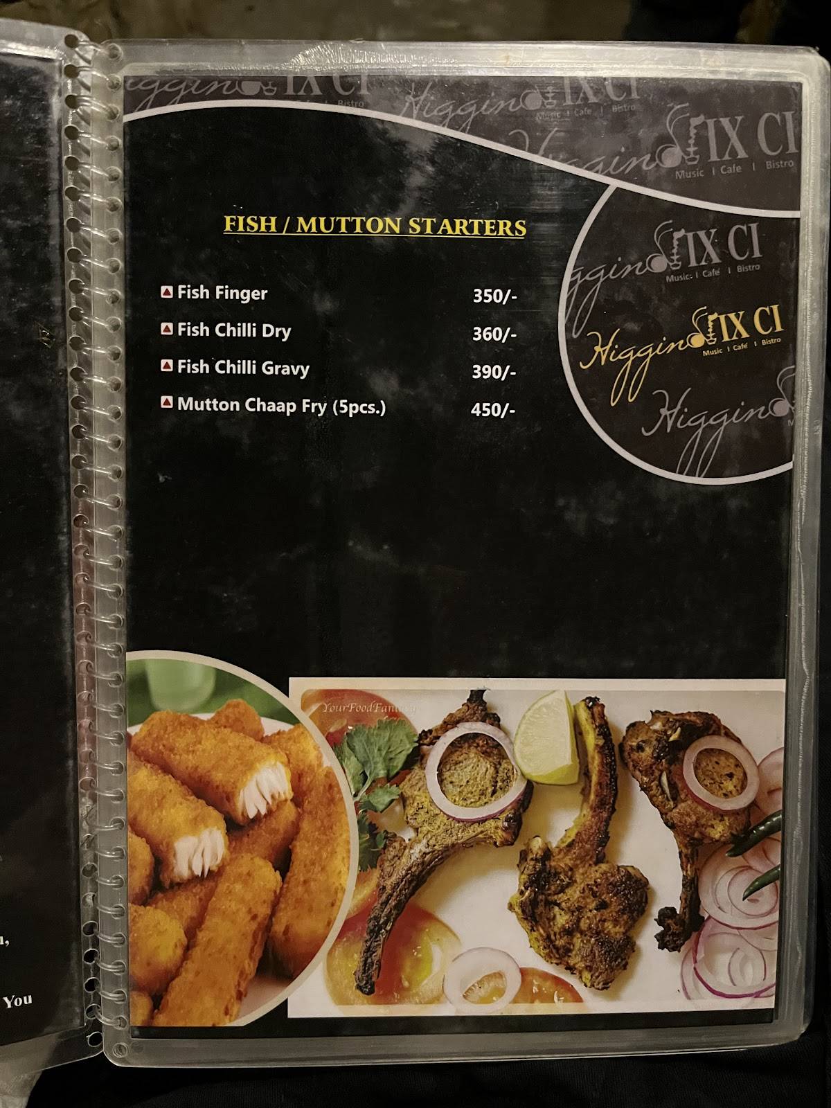 Higgins IX CI menu