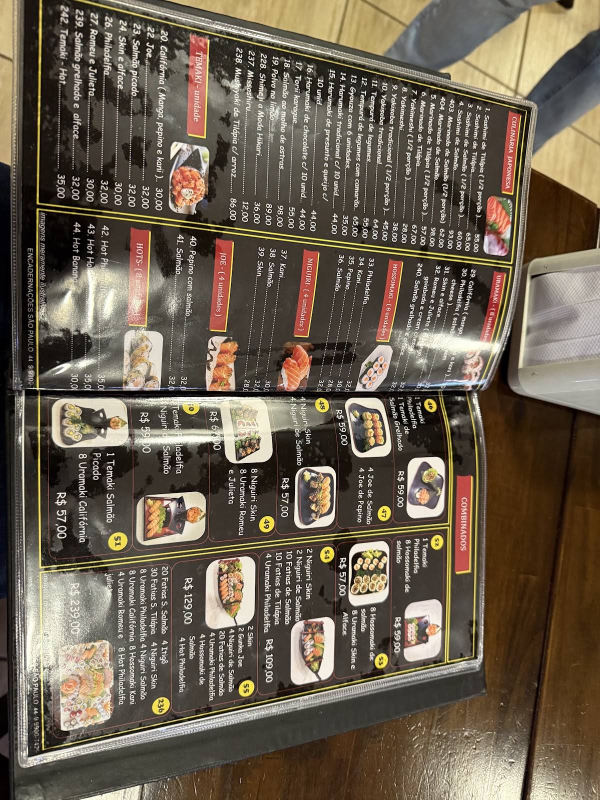 Hikari Cozinha Oriental cardápio