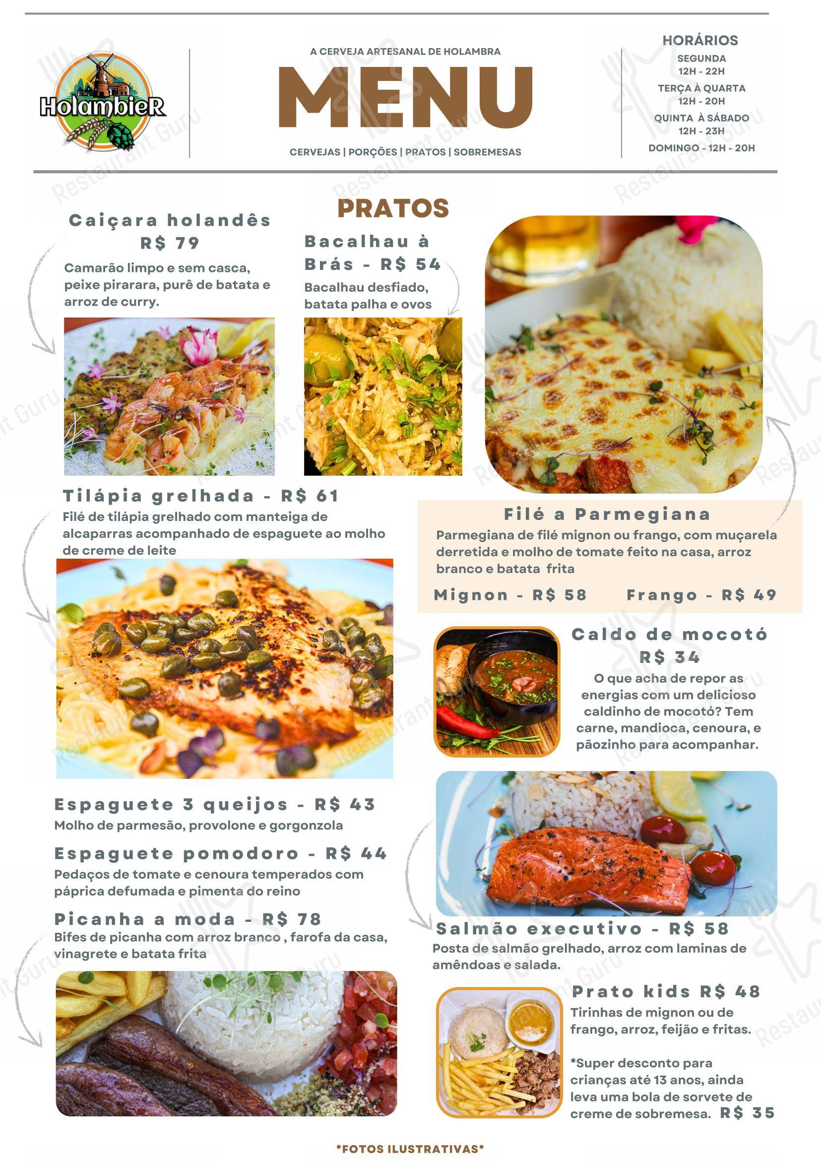 Menu para Holambier em Holambra