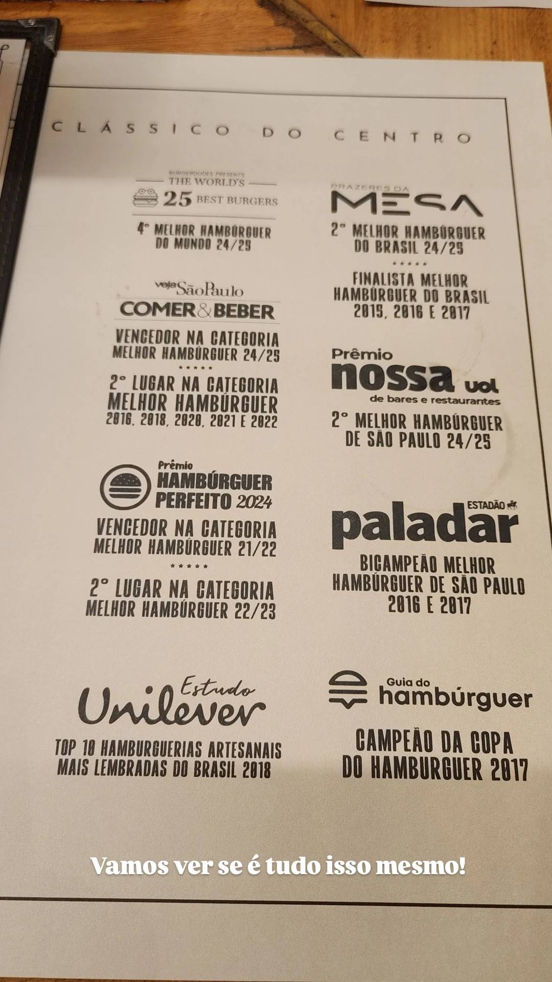 Holy Burger cardápio