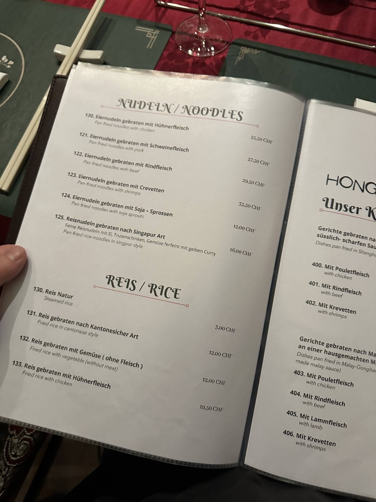 Menu di Hong Kong Dragon 