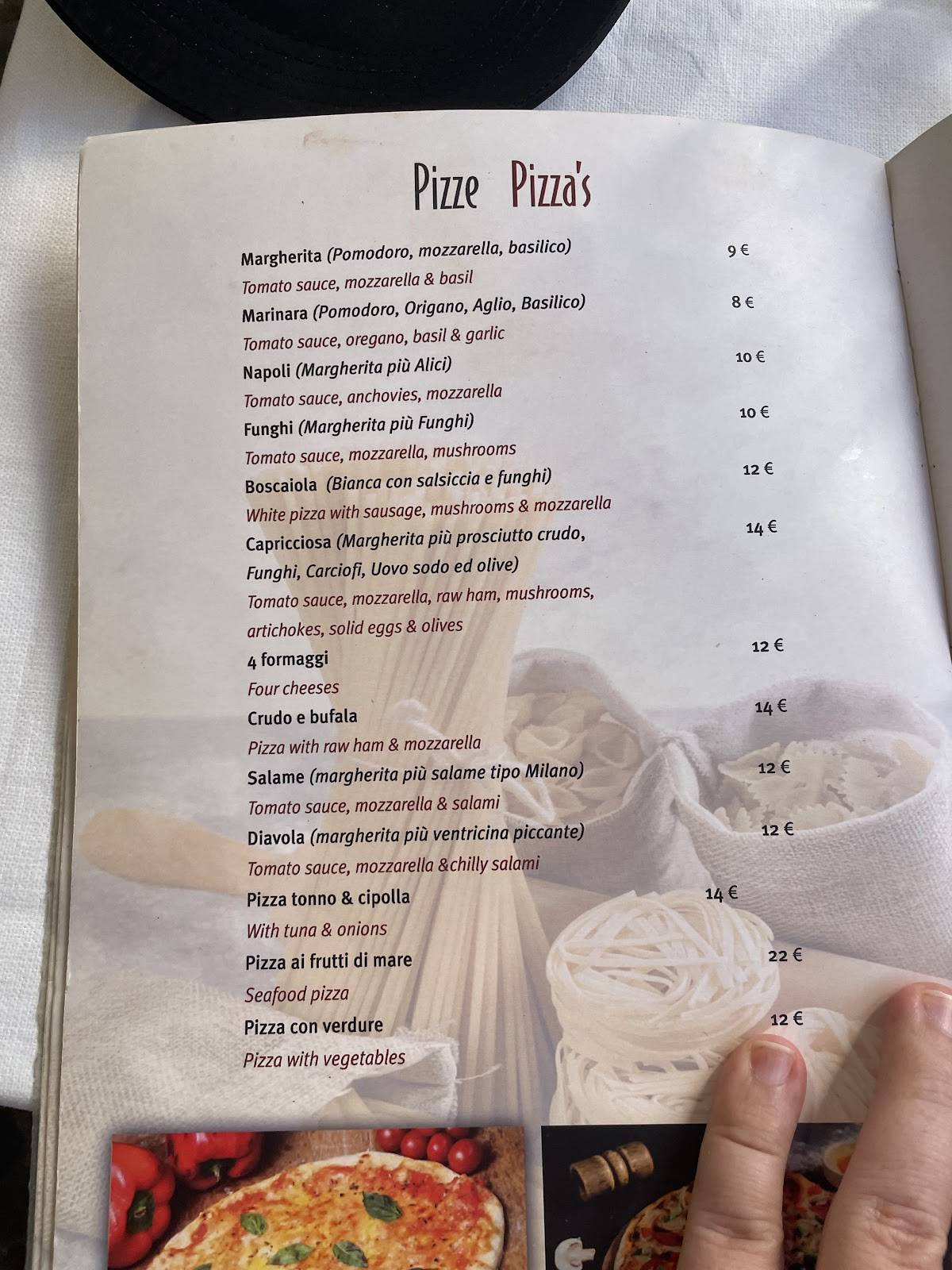 Menu de Hostaria I Fratellini