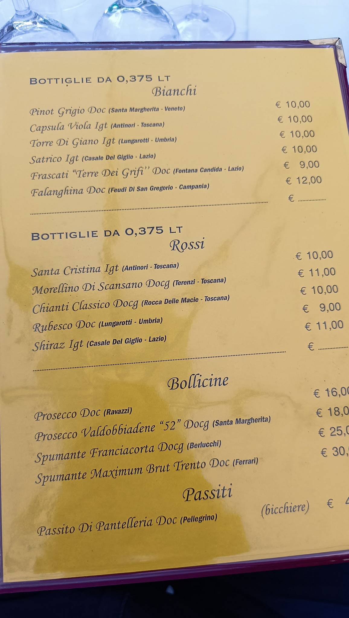 Menu di Hostaria da Tesone 