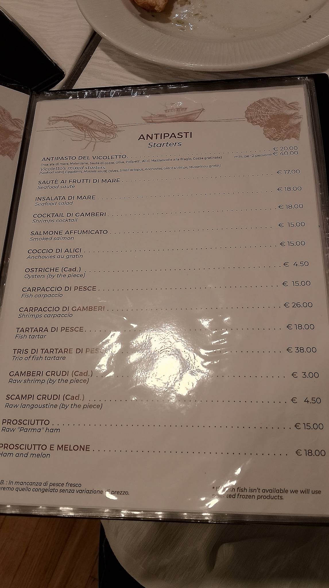 Menu di Hostaria del Vicoletto 