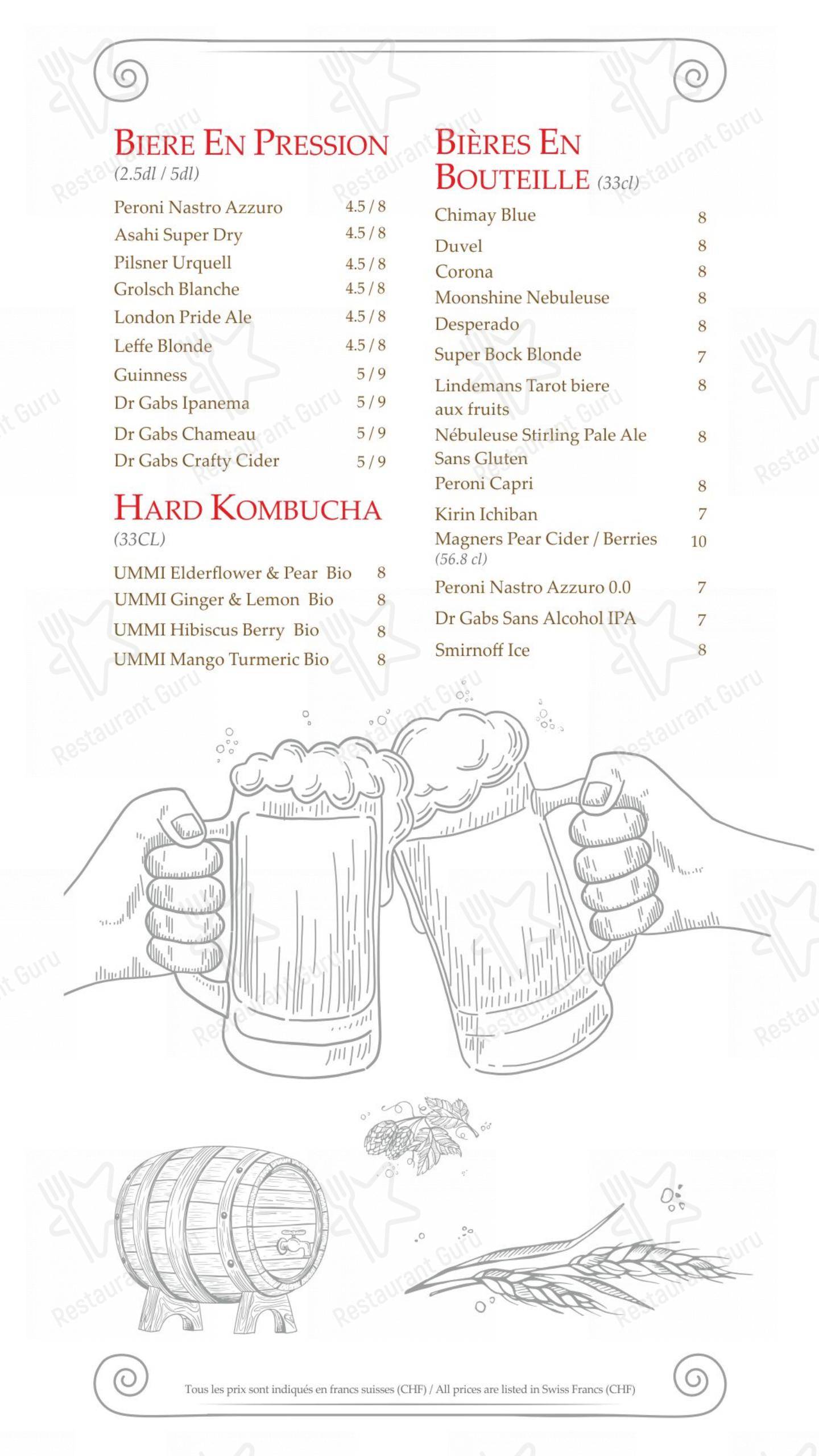 Menu di Hostellerie de Genève - Menu