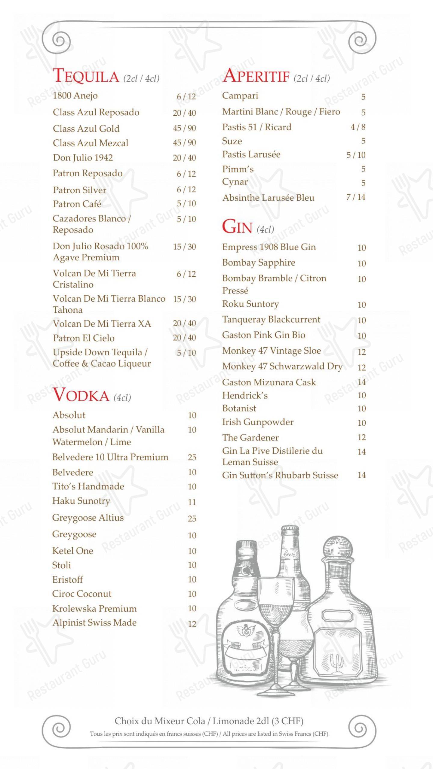 Menu di Hostellerie de Genève - Menu