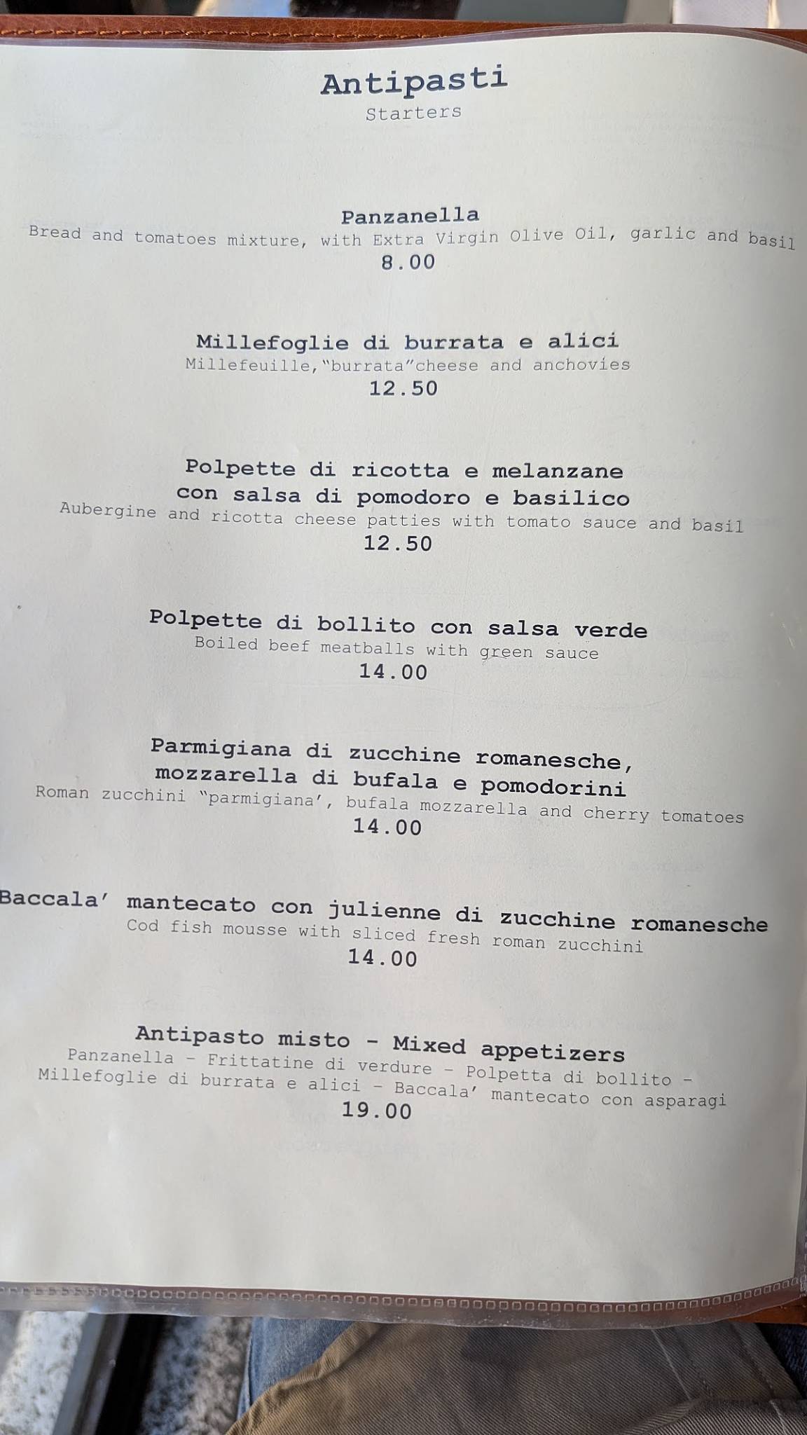 Menu di Hosteria Grappolo D'Oro 