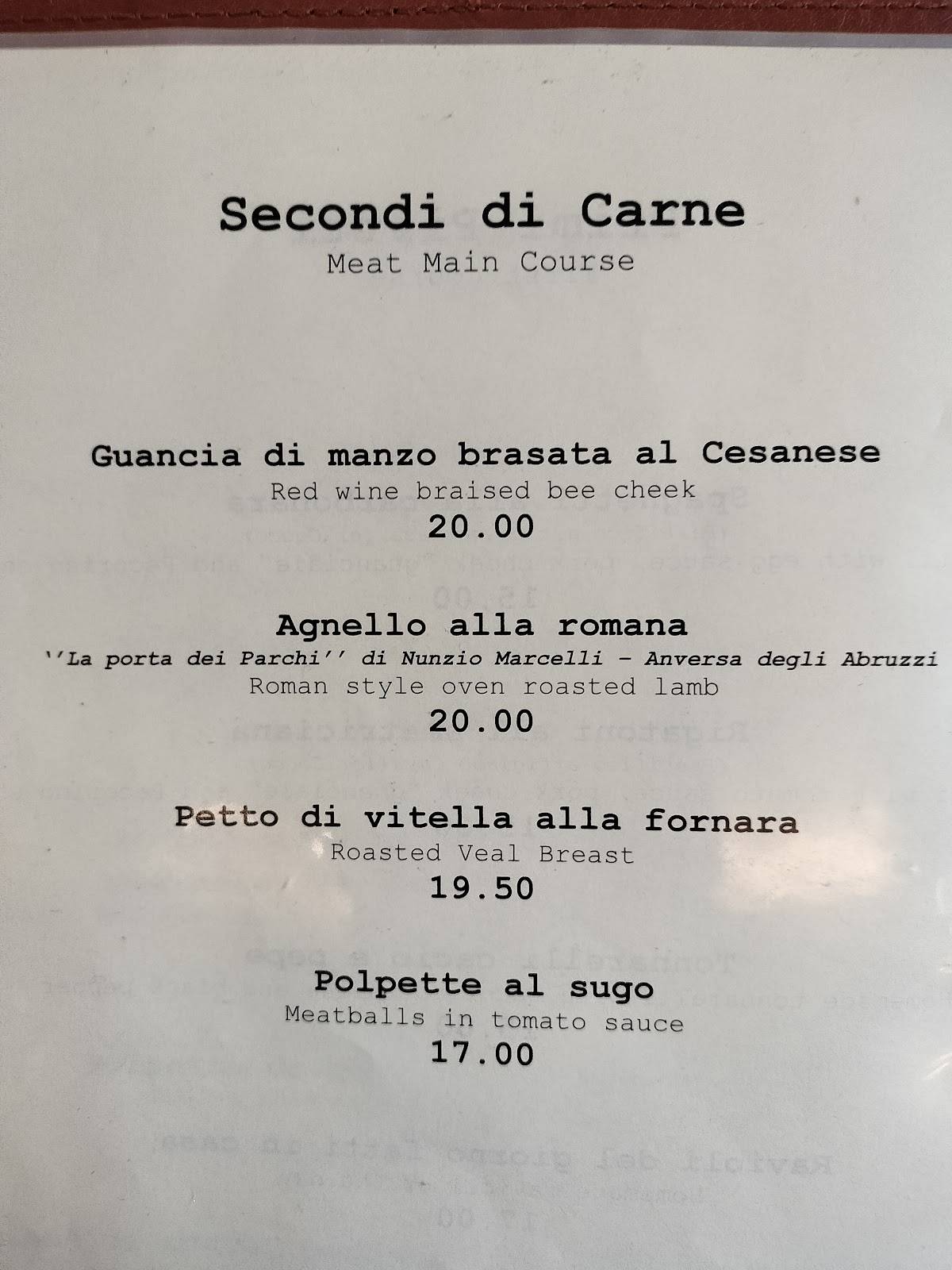 Menu di Hosteria Grappolo D'Oro 