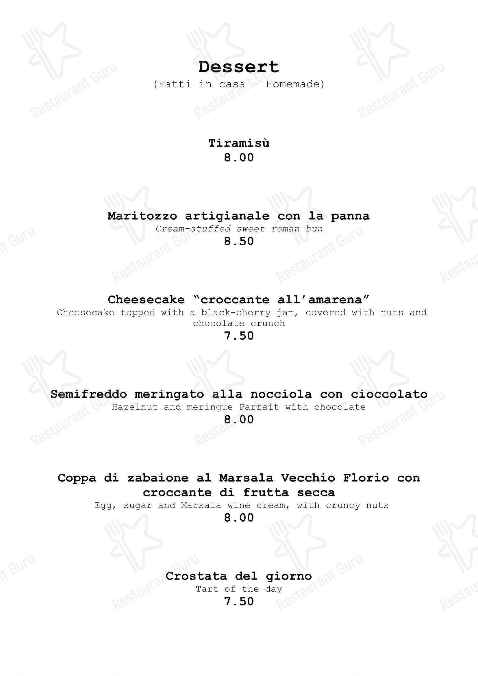 Menu di Hosteria Grappolo D'Oro - Menu
