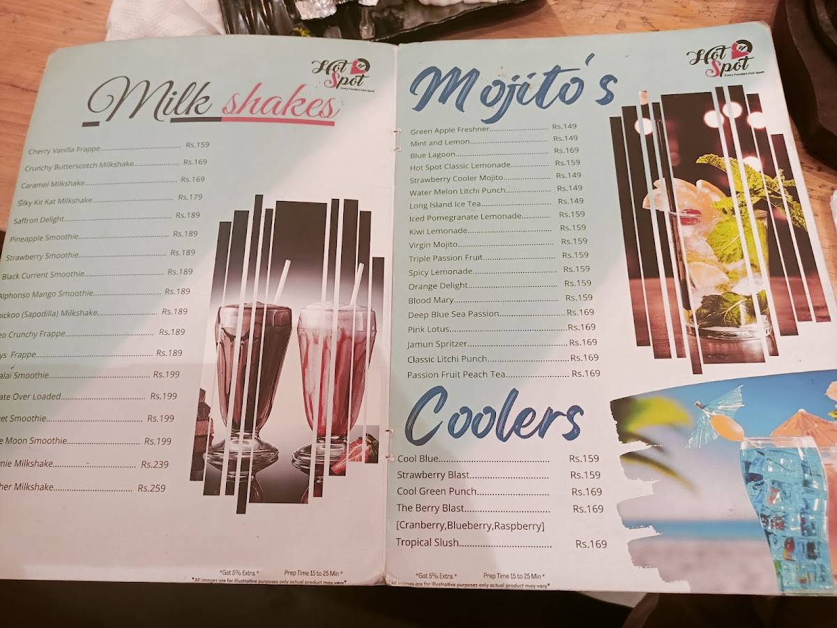 Hot Spot Cafe menu