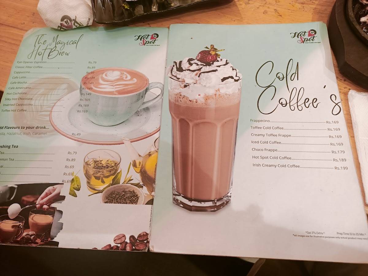 Hot Spot Cafe menu