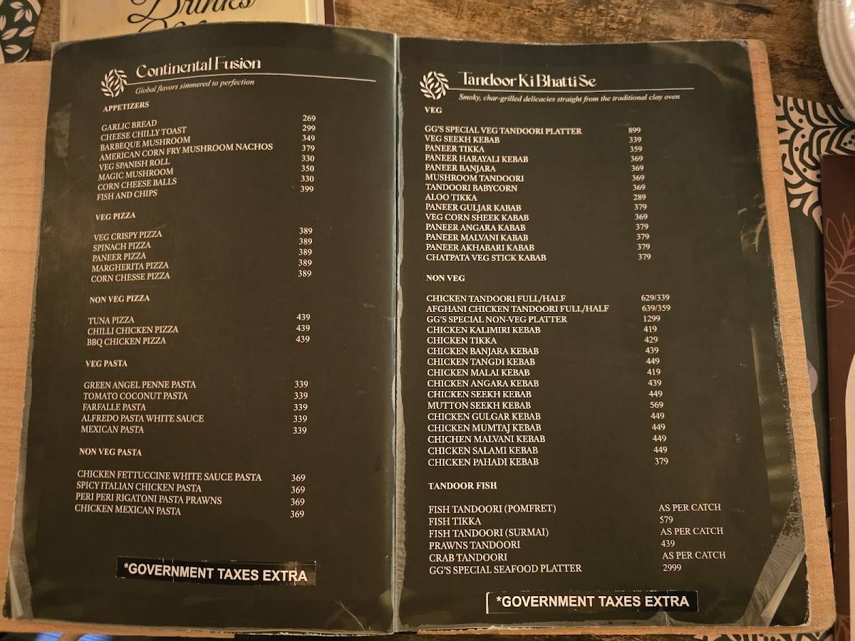 Hotel Govind Garden menu