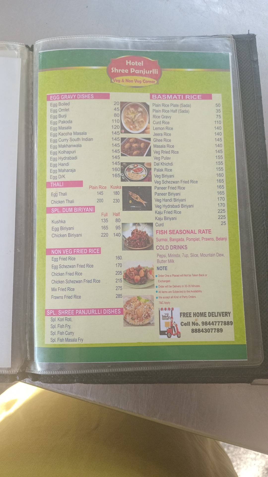 Hotel Panjurli menu