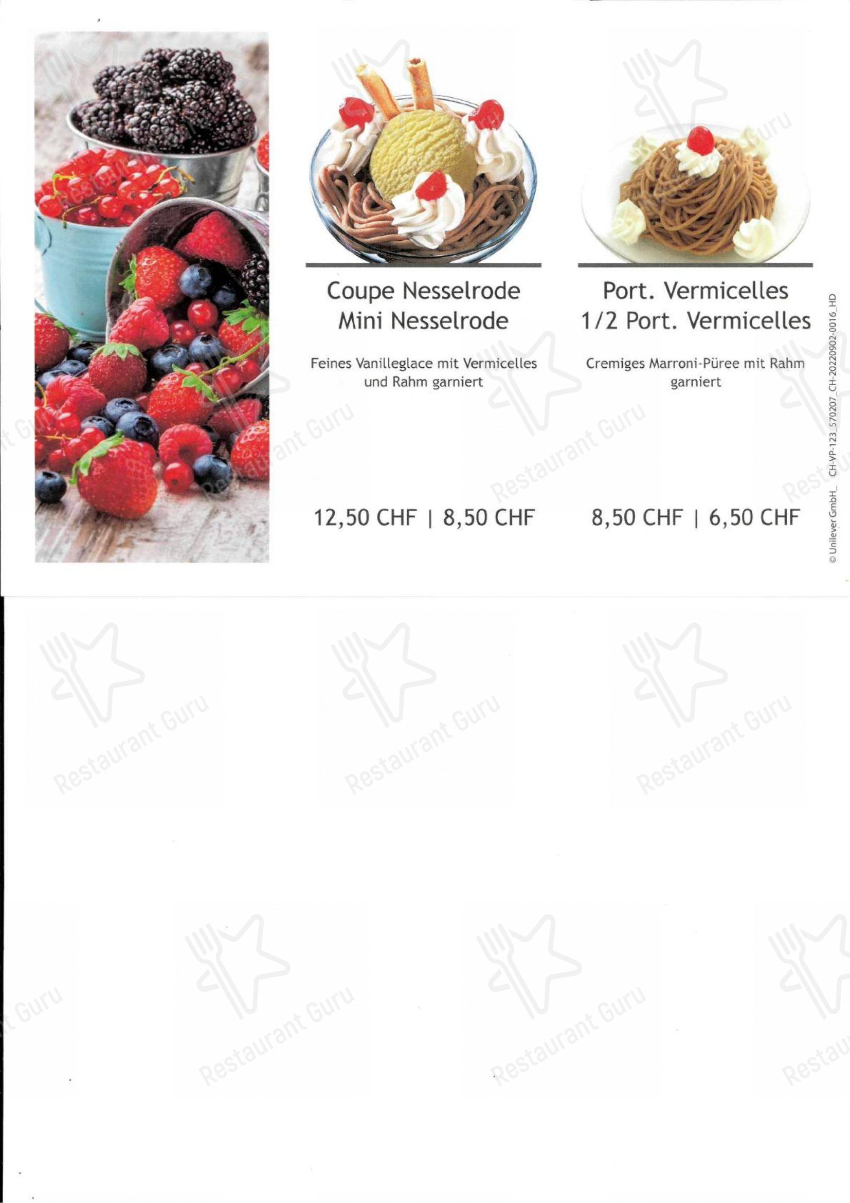 Menu di Hotel - Restaurant Frohe Aussicht - Menu bar