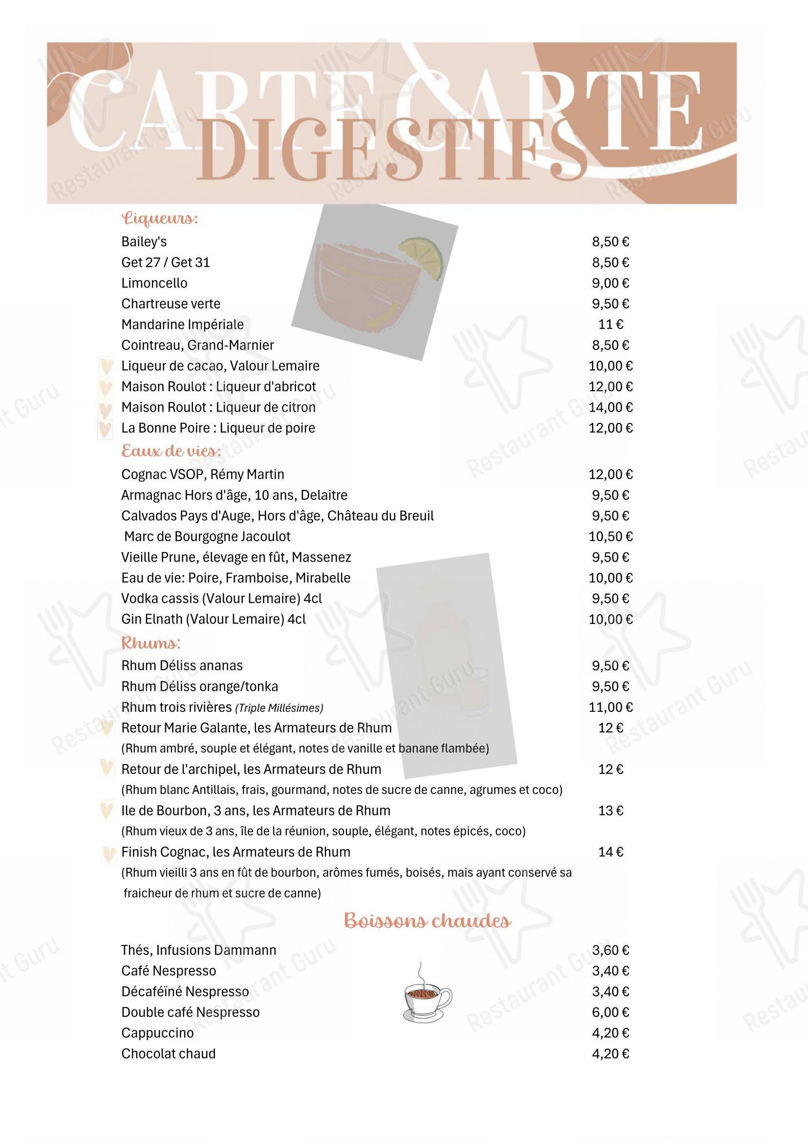 菜单 pour Hôtel Restaurant Le Rive Gauche dans Joigny