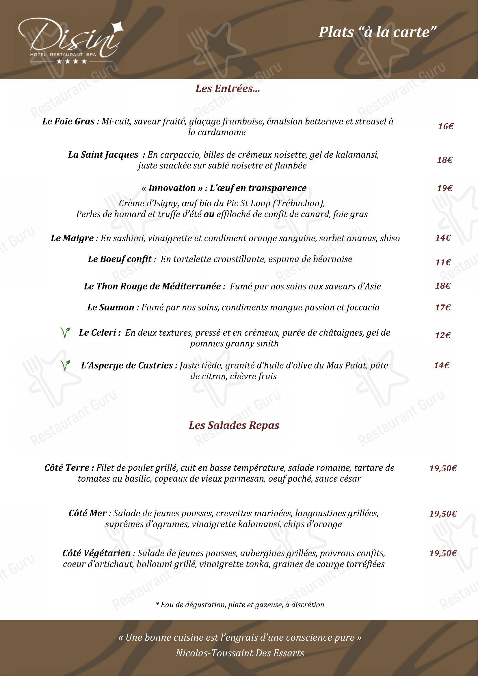 Menu pour Disini - Коктейльная карта
