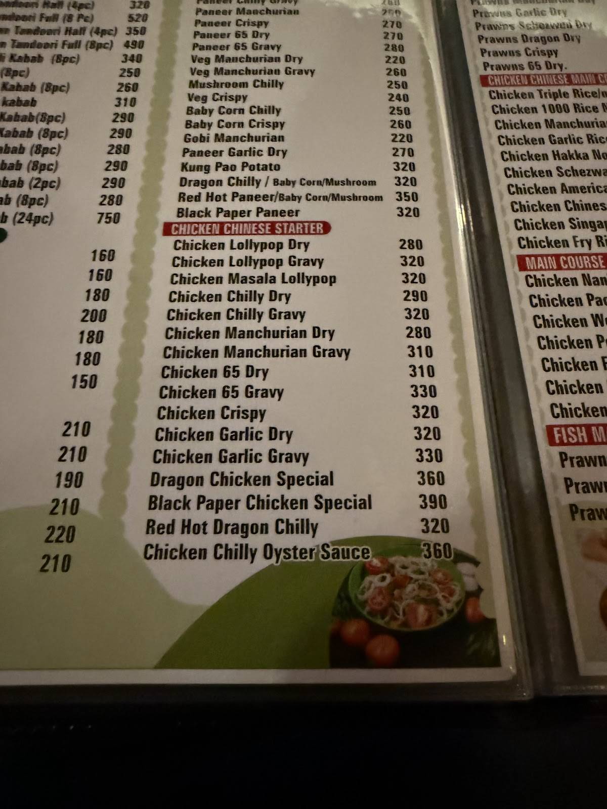 Hotel Swaraj Family Restaurant & Bar menu