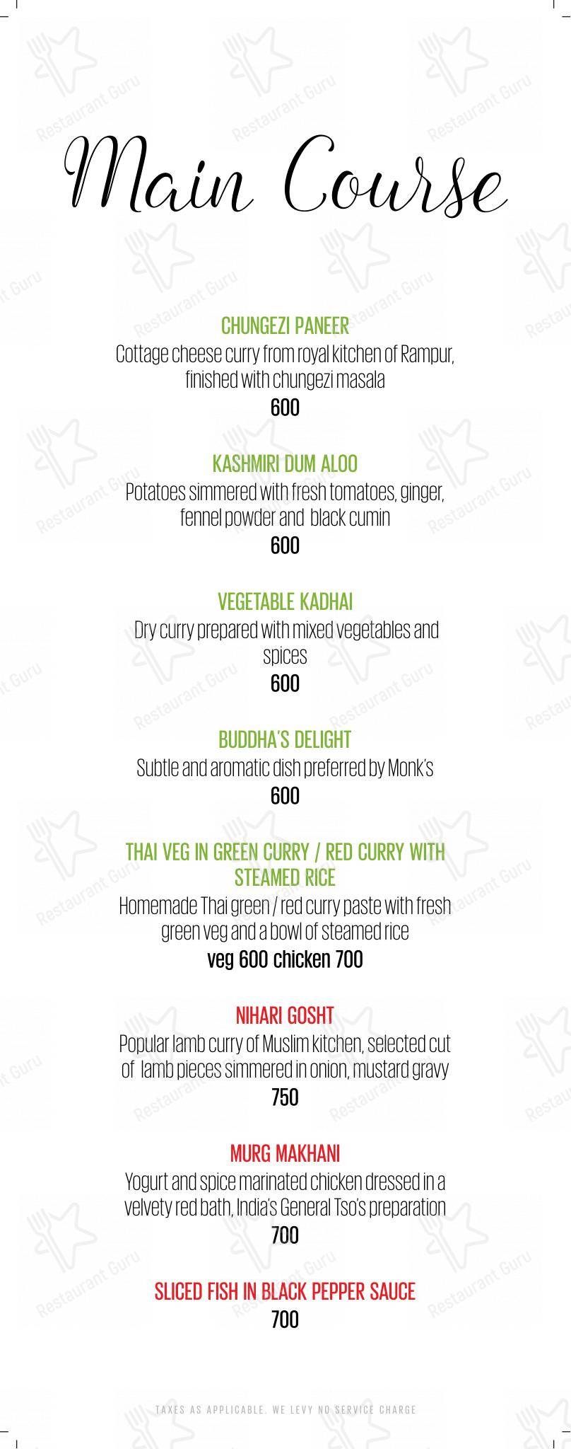 Основное меню for House Of Asia in Mumbai