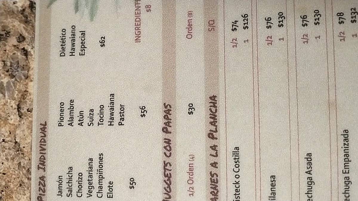 Carta del restaurante Huarachín y Huarachón, Nezahualcóyotl, Nte. 70 6019