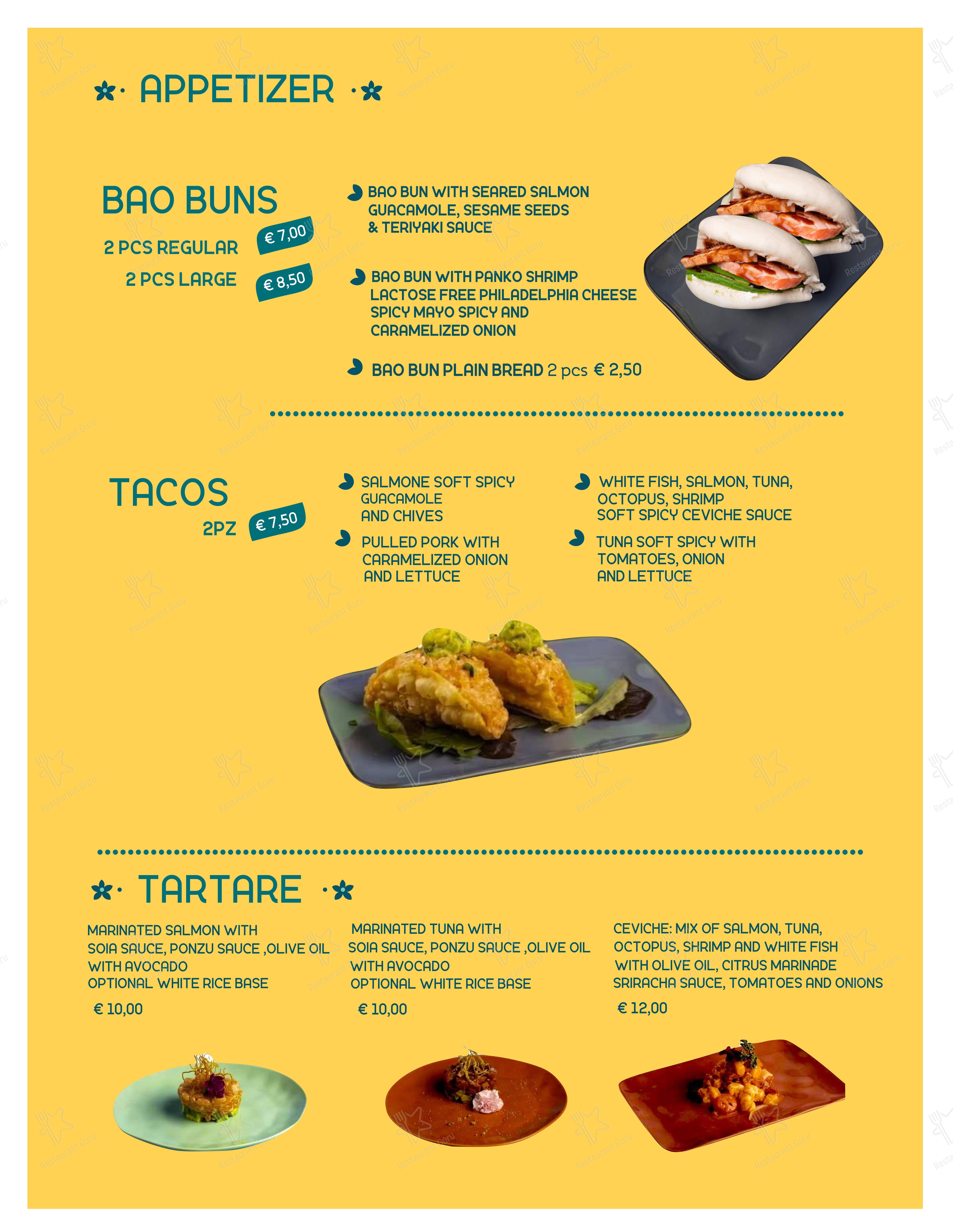 Menu bar per Hula Hawaiian Restaurant ristorante