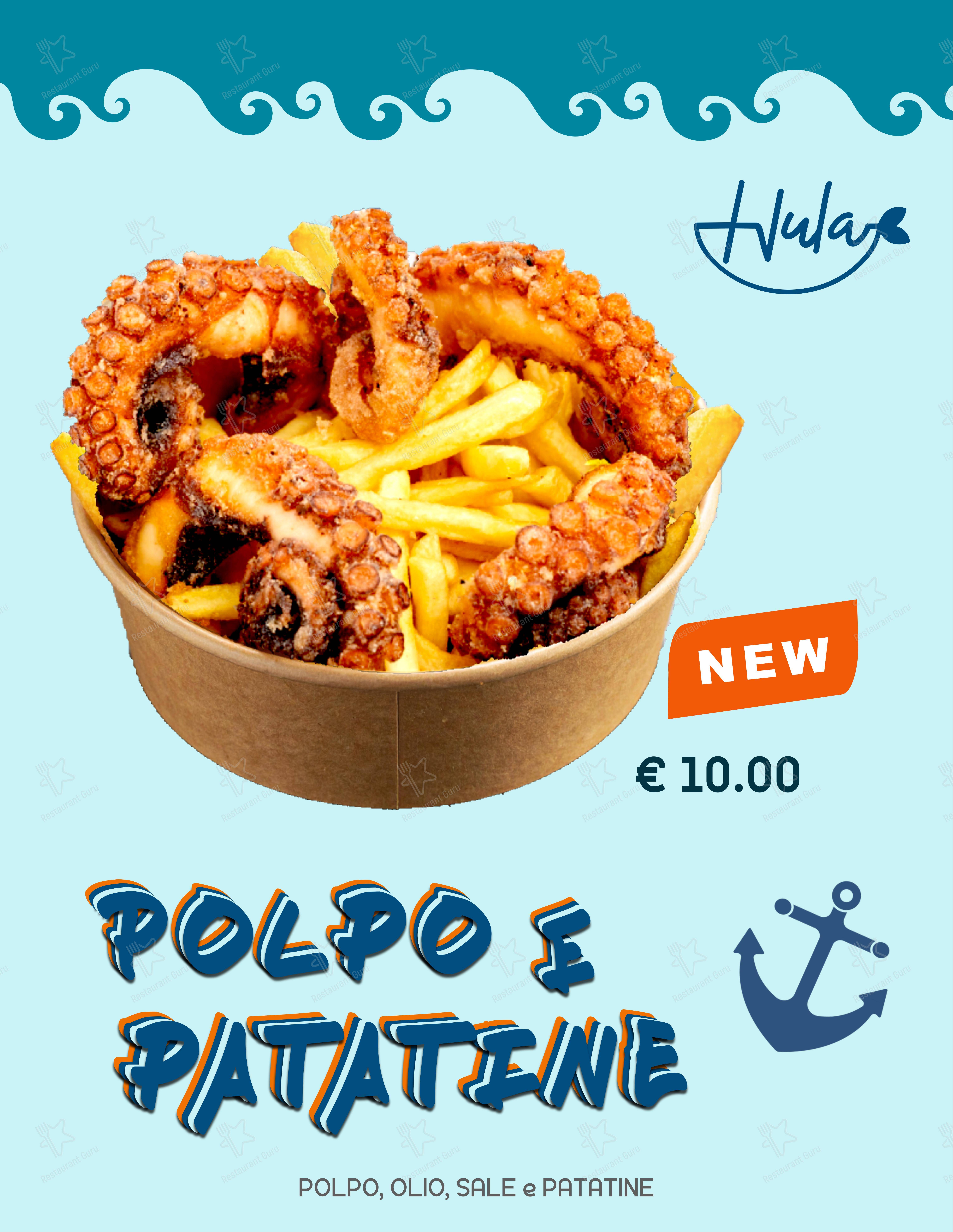 Hula Hawaiian Restaurant in Trani - Menu