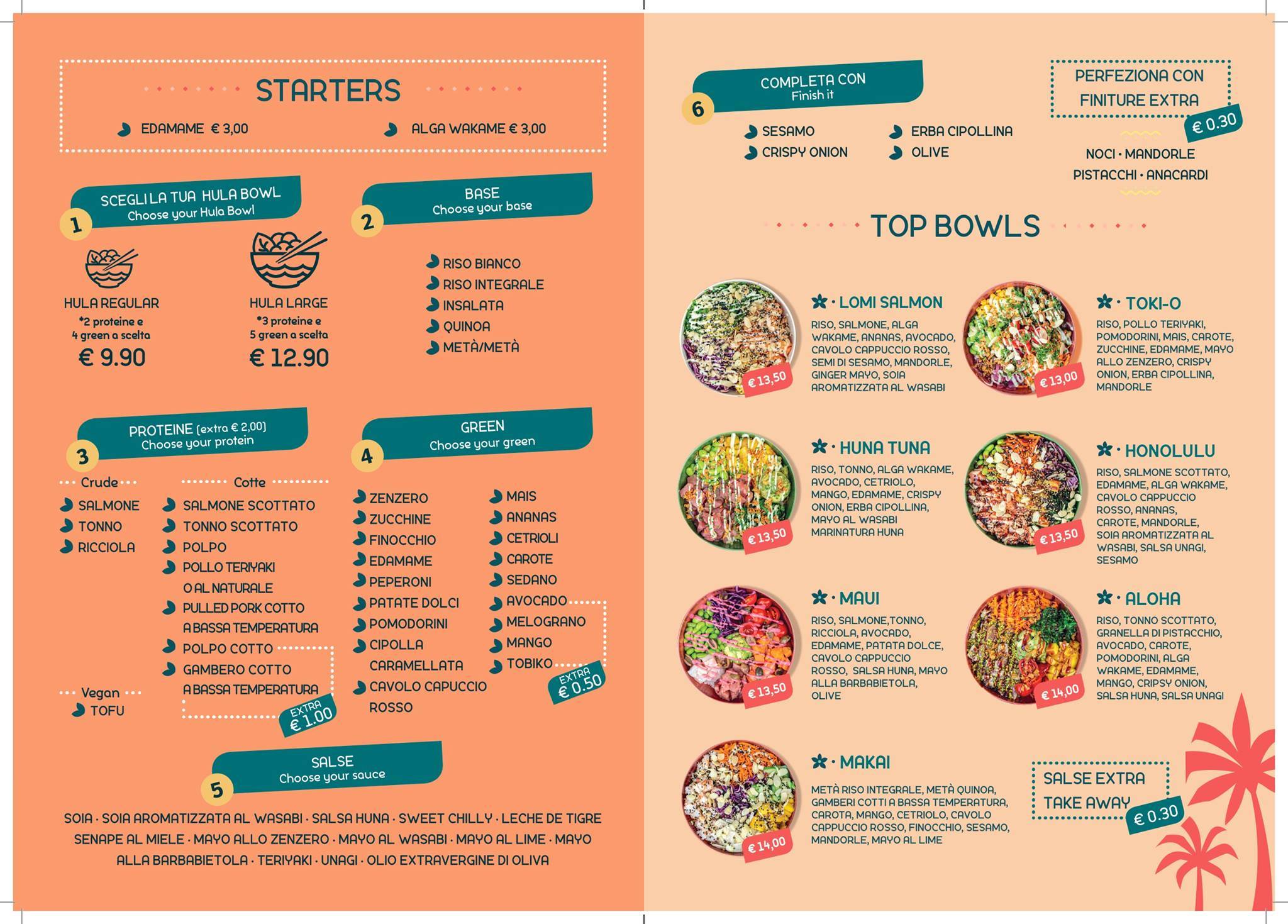 Menu di Hula Hawaiian Poke Bari 