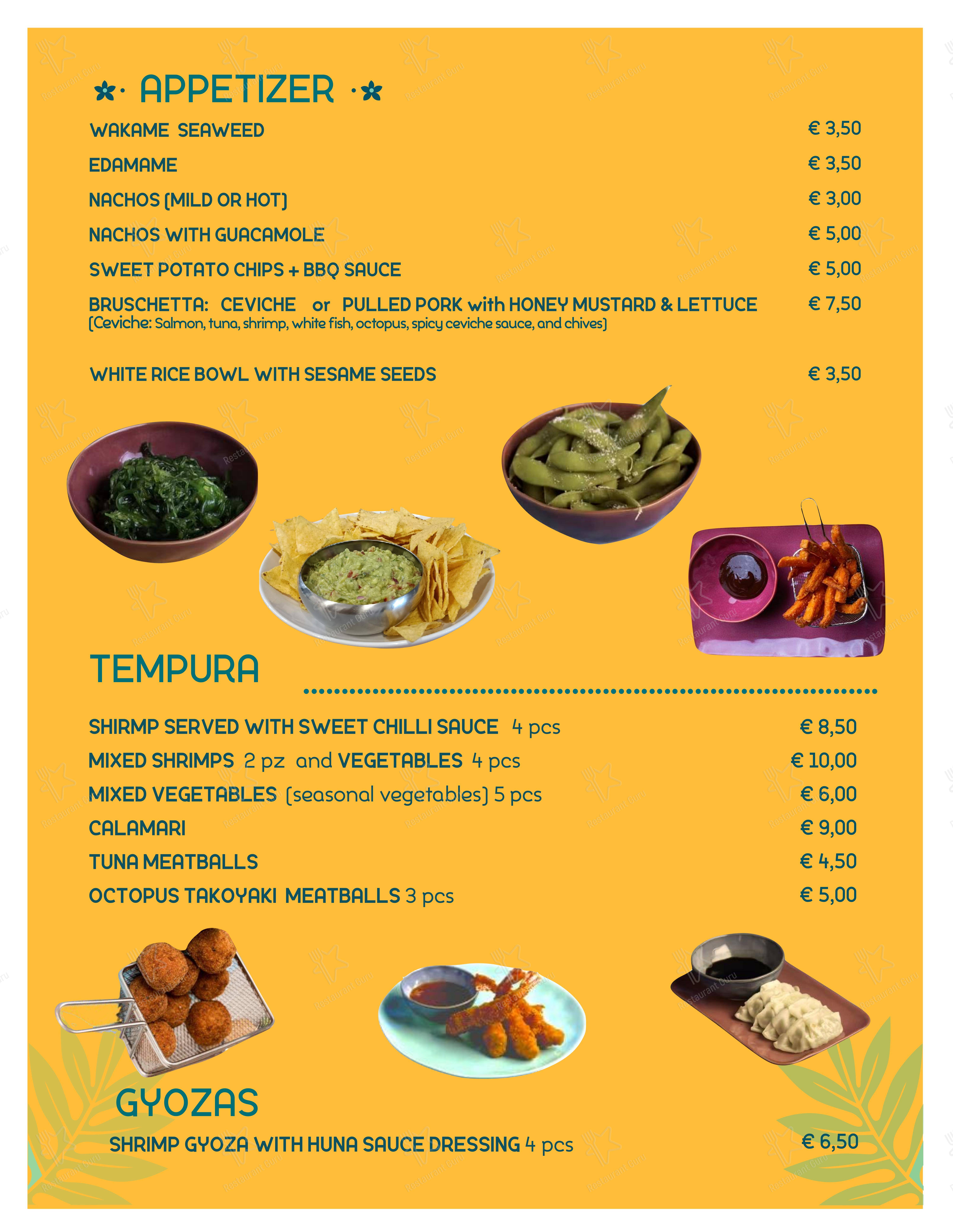Menu di Hula Hawaiian Restaurant - Menu bar