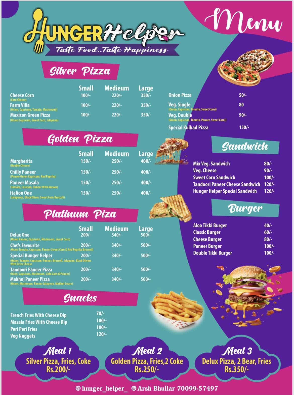 Hunger helper menu