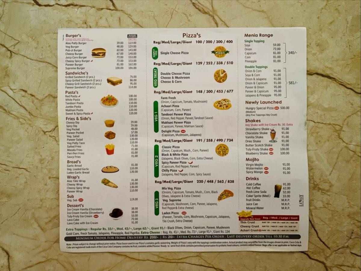 Hungry Point menu