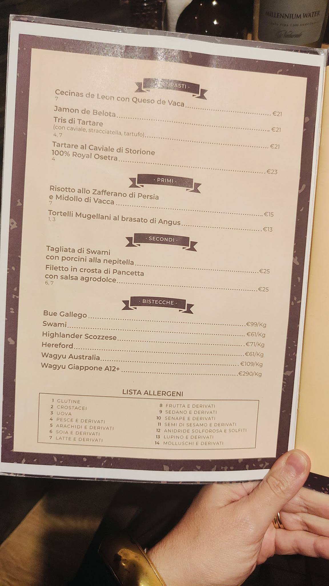 Menu di I Carnivori 