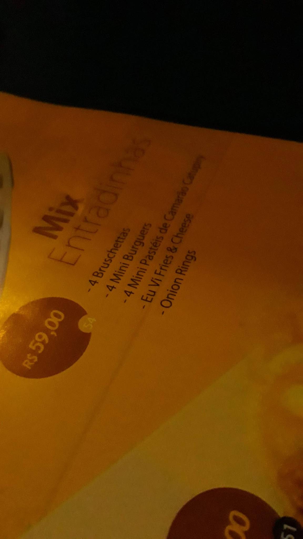Aleatórios Bar cardápio
