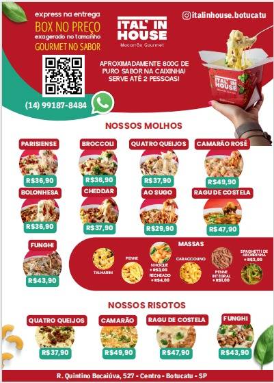 Ital'in House - Botucatu - Centro cardápio