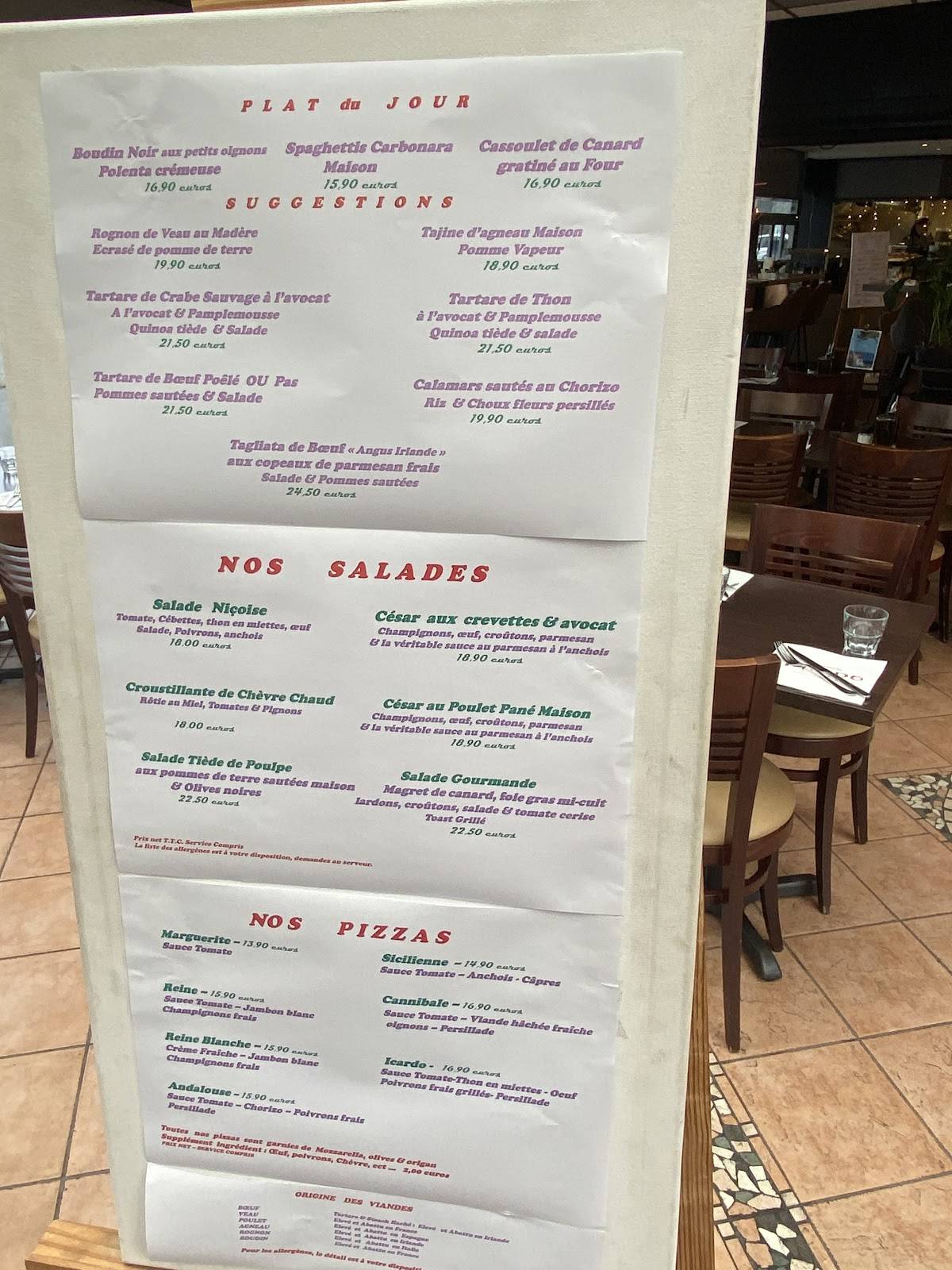 Menu de Icardo